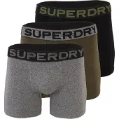 Superdry Boxershorts grijs gemêleerd / olijfgroen / zwart