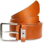 Tom Tailor - TTCOREY leren riem met hoekige gesp - Maat 90 - light brown uni