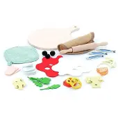 Vilac Dinette voor Atelier pizza della Mamma - - Bruin - 40 ingrediënten - Hout - 28 x 18 x 4 cm