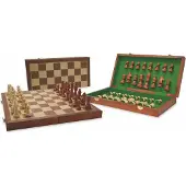 HOT Games Schaak-klapcassette ingelegd 40 cm verzwaarde schaakstukken