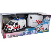 Kids Globe Politiebusje met terugtrekbare paardentrailer