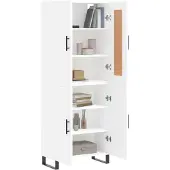 vidaXL Hoge kast 69,5x34x180 cm bewerkt hout wit