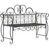 CLP Minna Tuinbank - metalen bank - armleuningen - art nouveau - 180 kg - bronzen