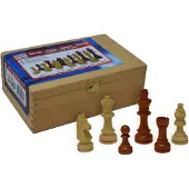 HOT Games Schaakstukken Staunton maat 5 - 89mm - In kist - Bruin