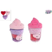 VAN MANEN pluche ijsje knuffel met hartjes - 25cm speelgoed.