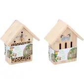 Edco - Houten Insectenhotel - Vlinders/Bijen - Set van 2