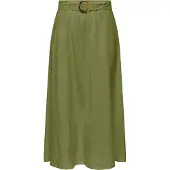 ONLY Rok 'Jdymilan Linen Hw Belted Skirt Wvn Dia 15366394' olijfgroen