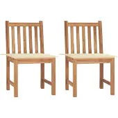 Syfax Tuinstoelen 2 st met kussens massief teakhout