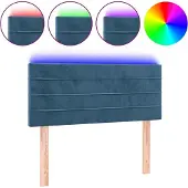 vidaXL Hoofdbord LED 100x5x78/88 cm fluweel donkerblauw