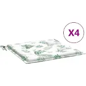 vidaXL Stoelkussens 4 st bladpatroon 40x40x4 cm stof