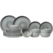 Cosy & Trendy Serviesset Baltic Grey 18-delig / 6 personen - 6 dinerborden, 6 ontbijtborden en 6 kommen