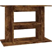 vidaXL Aquariumstandaard Gerookt Eikenhout 80x35x60 cm Bewerkt Hout