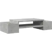 vidaXL Monitorstandaard met opbergruimte 70x27x15 cm hout betongrijs