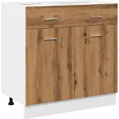 vidaXL Onderkast met lade Lyon 80x46x81,5 cm bewerkt hout artisanaal eiken