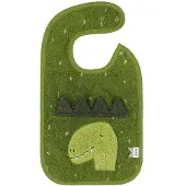 Trixie Slabbetje - Mr. Dino - Zachte Badstof - 100% Biologisch Katoen - Met Drukknopjes - Groen