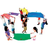 Spordas Fallscherm Speelgoed Set - Voor 2 personen - Set van 6 - Bevordert teamwork