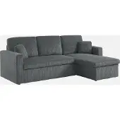 Sweeek 3 zits grote corduroy hoekbank Donkergrijs