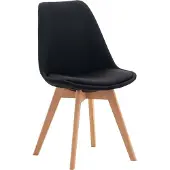 CLP Stoel Linares - bekleding, houten poten in natuurlijke kleur - Zwart