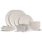Cosy & Trendy Serviesset Astera Pure 16-delig / 4 personen - 4 dinerborden, 4 ontbijtborden, 4 kommen en 4 mokken