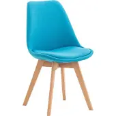 CLP Stoel Linares - bekleding, houten poten in natuurlijke kleur - Turquoise
