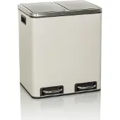 Hjh OFFICE Afvalbak / afvalscheidingssysteem Clean 9 - 30L (2x15L) staal beige