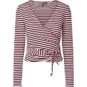 Pieces Shirt donkerrood / wit