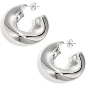 Cala Rose Oorbellen 'CHUNKY HOOP' zilver