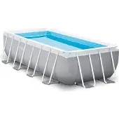 Intex Prism 488x244x107 Cm Steel Rectangular Frame Above Ground Pool Grijs 10874 Liters
