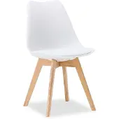 Homestyle4u Eetkamerstoel van Hout en Kunststof - Keukentoel - Wit