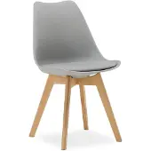 Homestyle4u Keukenstoel, grijs. Stoel van hout, modern design, kunststof. Eetkamerstoel, schaalstoel, houten eetstoel