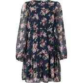 Vila Jurk 'VIEMMA' donkerblauw / lichtgroen / rosa / wit