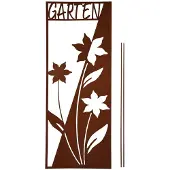 UNUS Tuinschild Tuin met bloemmotief roestlook 82.5x32cm