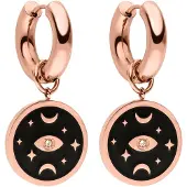 Purelei Oorbellen 'Galaxy' rose-goud / zwart / transparant