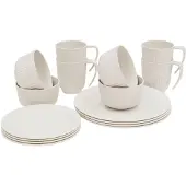 Outwell - Delish 4 Person Dinner Set - Bestekset beige/wit