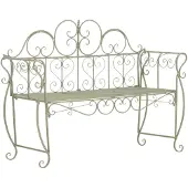CLP Minna Tuinbank - metalen bank - armleuningen - art nouveau - 180 kg - antiek/groen
