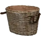 UNUS Opbergmand wilg met jutevoering grijs 33 x 40 x 55 cm