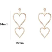 Go Dutch Label Oorknoppen Open Heart Dangle Goud Champagne