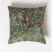Homescapes fluwelen kussenhoes Italiaans tuinlandschap 46 x 46 cm, kussenhoes Klimt, fuchsia