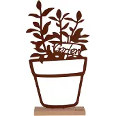 UNUS Bloemenvaas roestlook lente zomer decoratie met bamboevoe