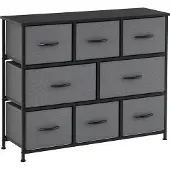HOMCOM -Kommode-Polyester, Metall-100L x 30B x 78,5H cm-Dunkelgrau