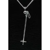 MOOYE ® - Collectie Zilveren Skistok ketting hanger