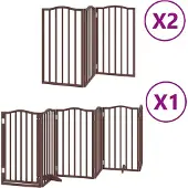 vidaXL Hondenhek inklapbaar 12 panelen 600 cm populierenhout bruin