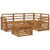 vidaXL Buiten bank set 5 st Naturel Polyester
