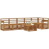 vidaXL Buiten bank set 7 st Naturel Polyester