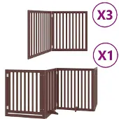 vidaXL Hondenhek inklapbaar 10 panelen 800 cm populierenhout bruin