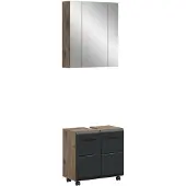 Furnilux Badcombinatie op wielen badkast met spiegelkast 60x185 cm