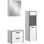 Furnilux Moderne 3-delige badcombinatie spiegelkast en wastafel met kast fsc hout