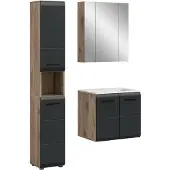 Furnilux Moderne badcombinatie mat 4-delige set met wastafel en spiegelkast