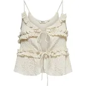 ONLY - ONLMIZAN S/L RUFFLE TIE TOP WVN - Meisjes - Blouses