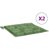vidaXL Stoelkussens 2 st bladpatroon 40x40x4 cm stof